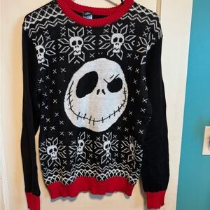 Disney Men's Nightmare before Christmas Black Sweater with Red Trim NWOT